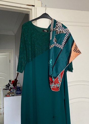 Uzun Kollu Bohem Hamile Abiye Elbise - Görsel 6