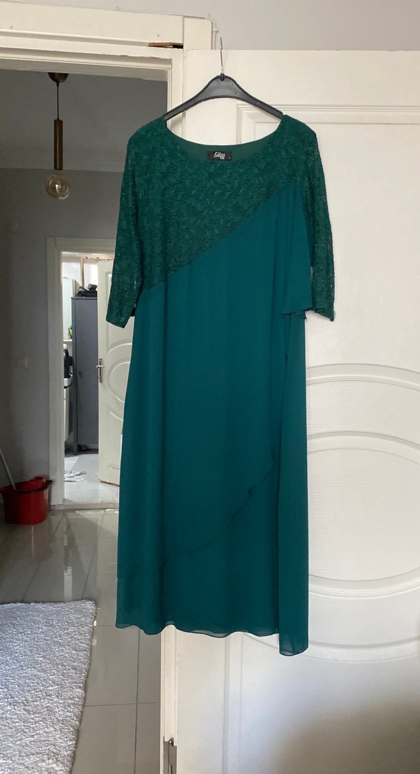 Uzun Kollu Bohem Hamile Abiye Elbise - Görsel 5