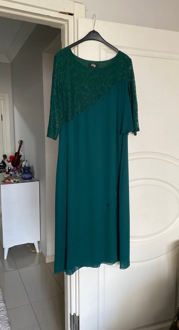 Uzun Kollu Bohem Hamile Abiye Elbise - Görsel 3