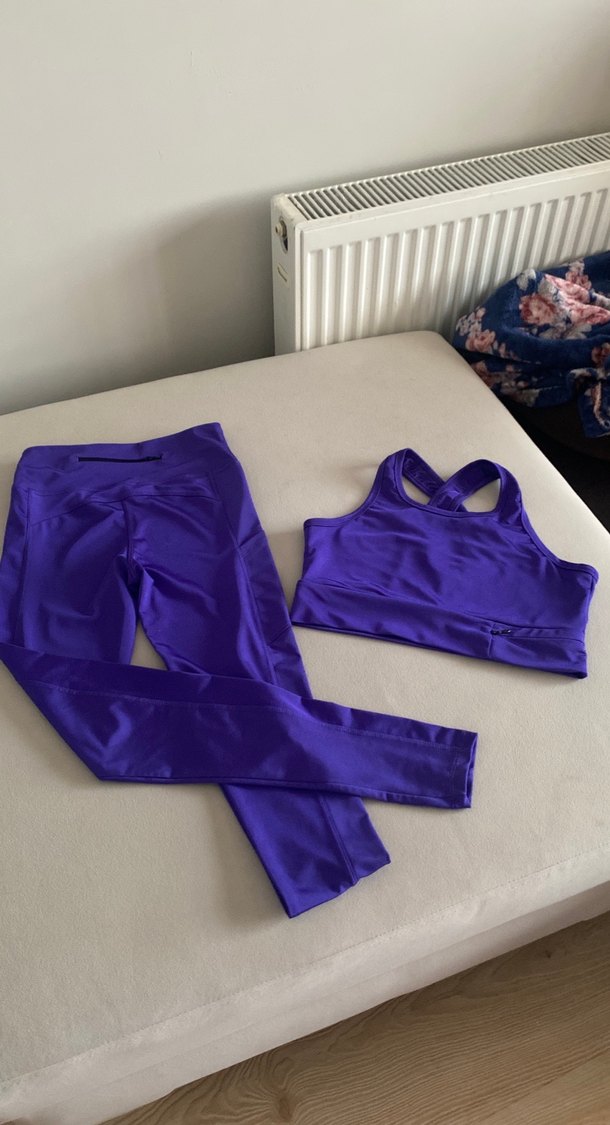 Mor Sporcu Sütyeni tayt ikili takım - Görsel 5