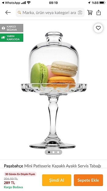 Paşabahçe Paşabahçe Mini Patisserie Kapaklı Servis tabağı mini