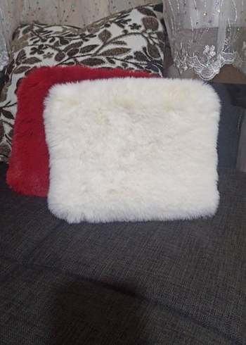 Diğer Kırmızı Kısa Kürklü Kadın Çanta makyaj çantası