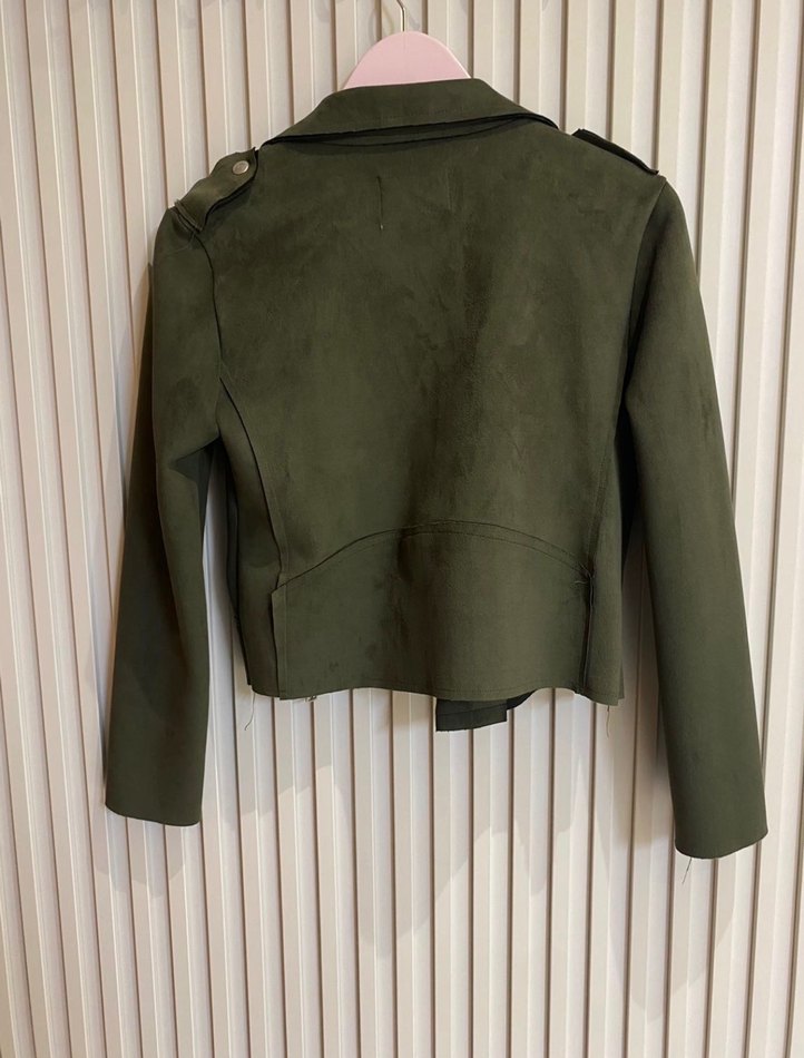 Kadın Haki Süet Ceket - Görsel 3