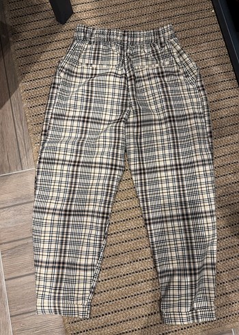 Kadın Ekose Desenli Pilili Pantolon - Görsel 5