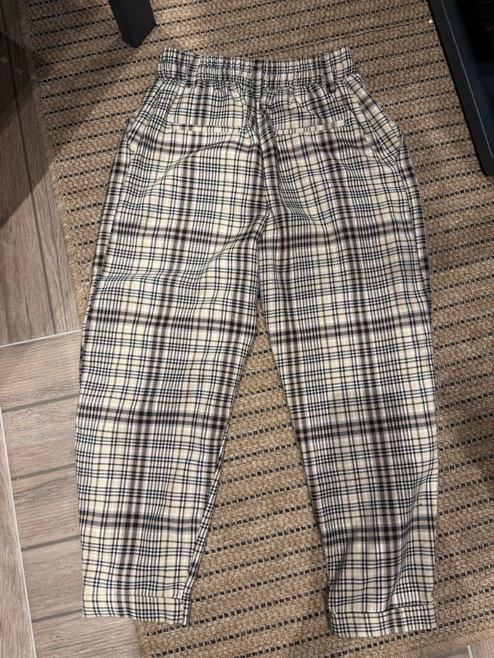 Kadın Ekose Desenli Pilili Pantolon - Görsel 5