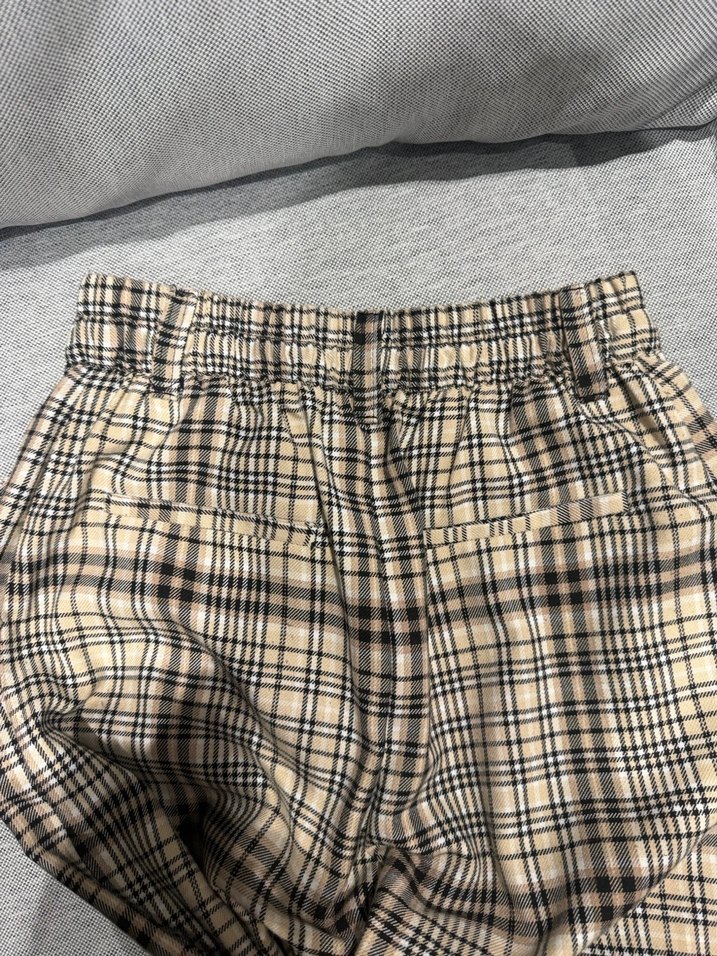 Kadın Ekose Desenli Pilili Pantolon - Görsel 4