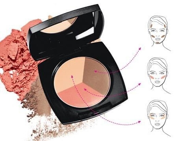 AVON Blush & Bronze Trio 3'ü 1 Arada Allık, Bronzlaştırıcı ve Ay