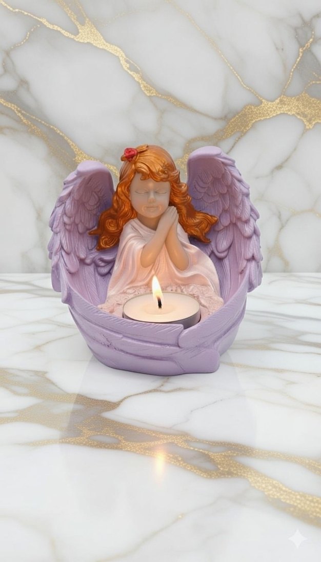 Melek Figürlü Mumluk - Görsel 4