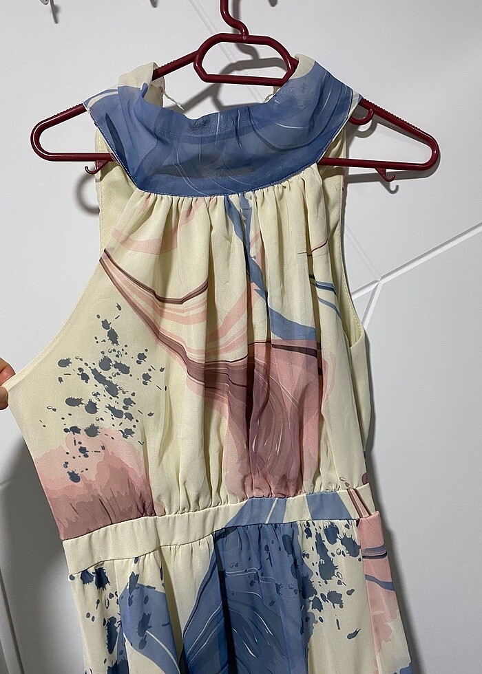 Çok renkli şifon elbise - Görsel 4