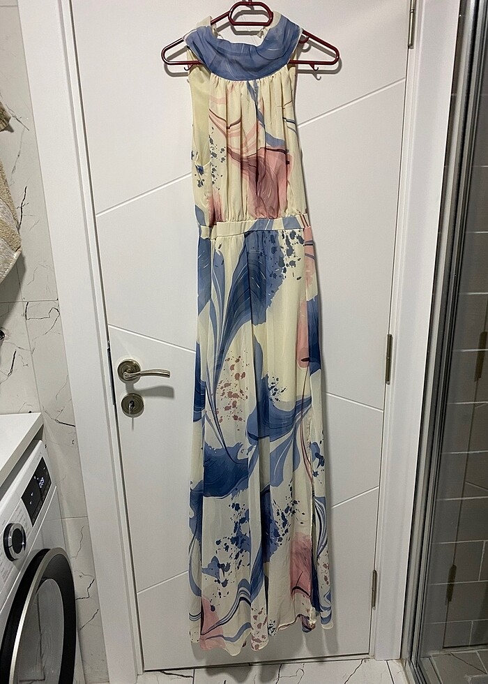 Çok renkli şifon elbise - Görsel 5