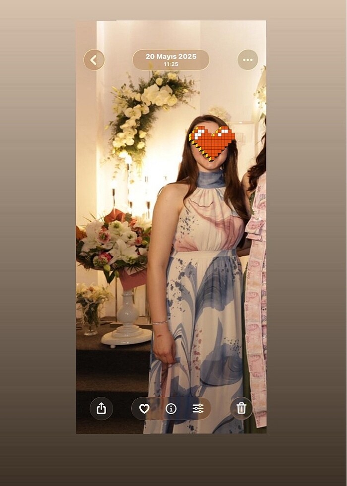 Çok renkli şifon elbise - Görsel 2