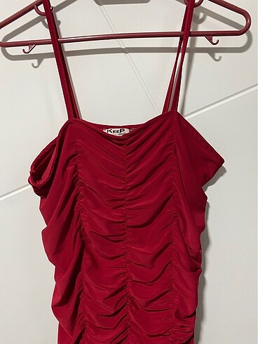 Drapeli mini elbise - Görsel 3