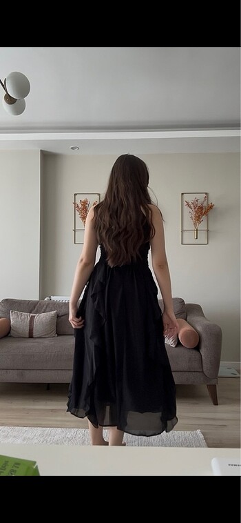 Siyah şifon abiye - Görsel 3