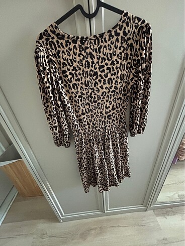 Leopar mini elbise - Görsel 2