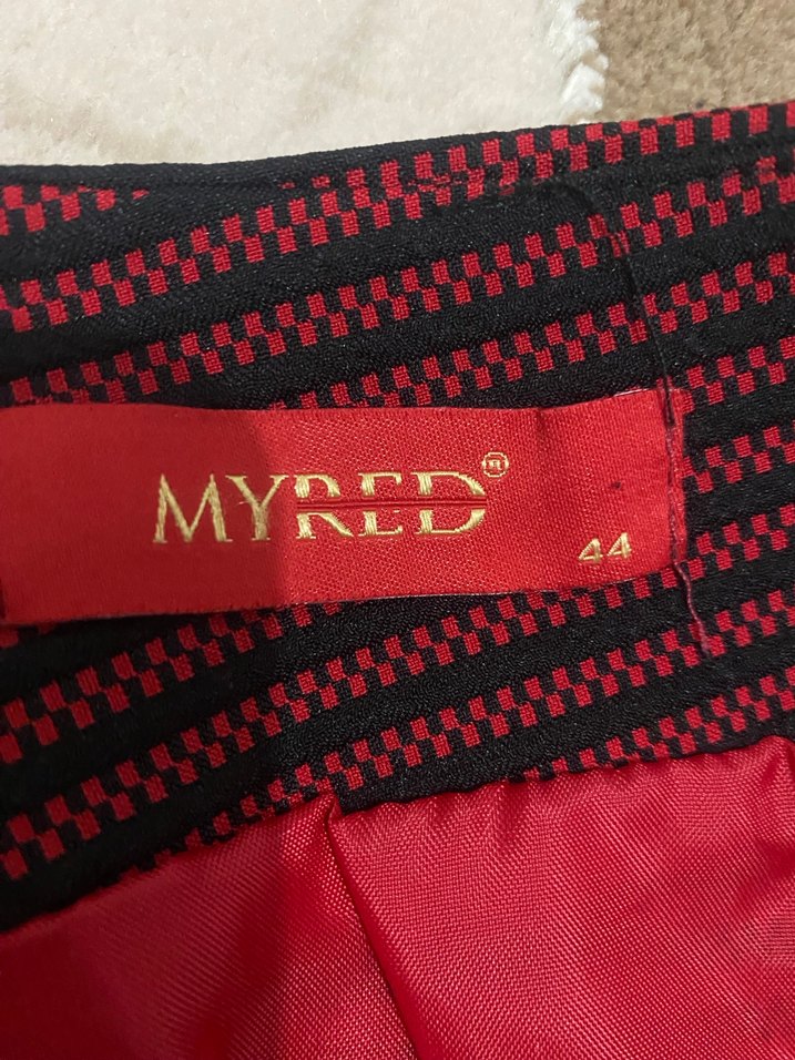 Kadın Uzun Kırmızı Kalem Etek - Görsel 2