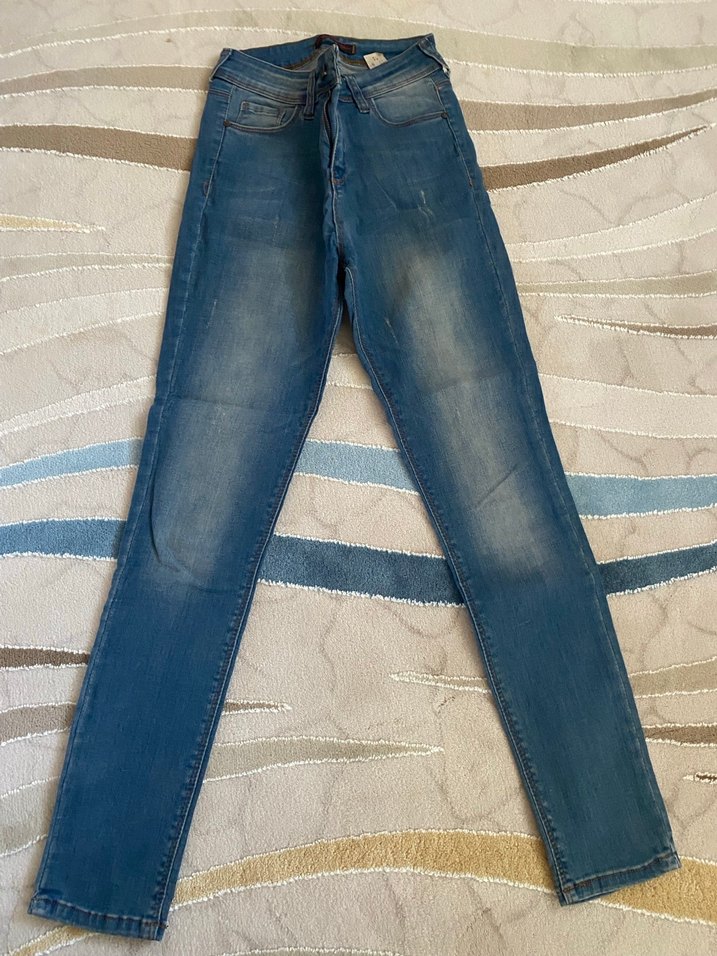 Mavi Baskılı Kadın Denim Pantolon - Görsel 3