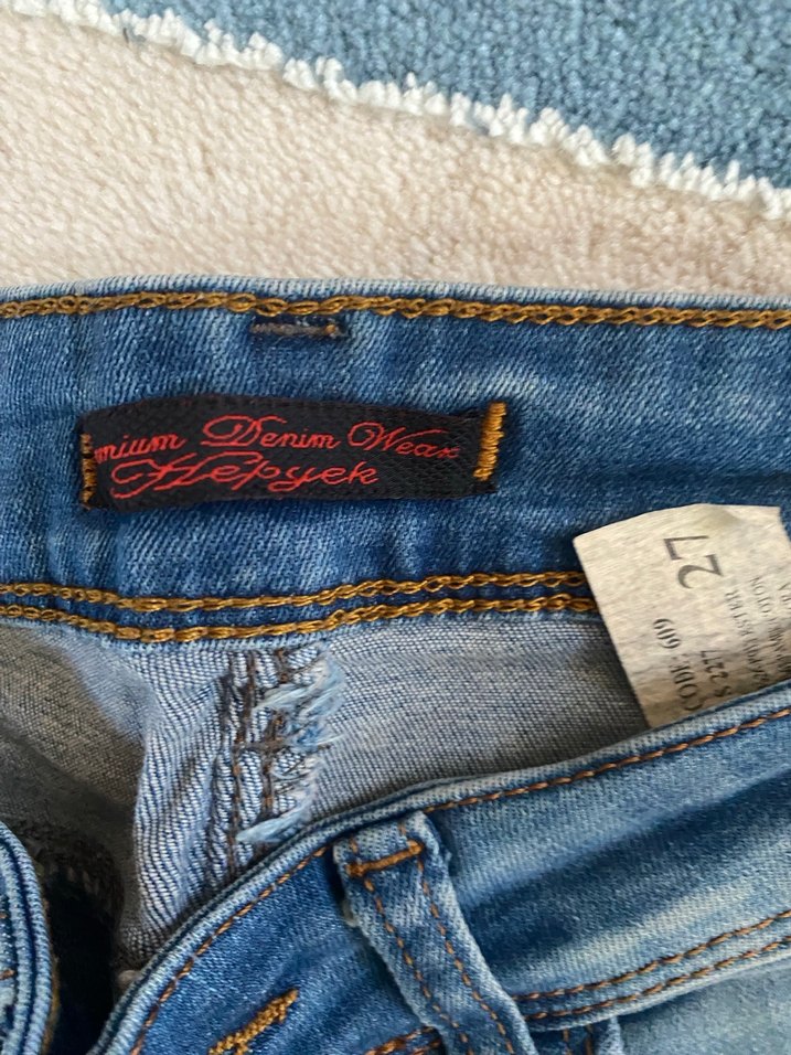 Mavi Baskılı Kadın Denim Pantolon - Görsel 2