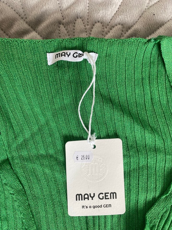 Uzun Yeşil Keten Kadın Hırka - Görsel 3