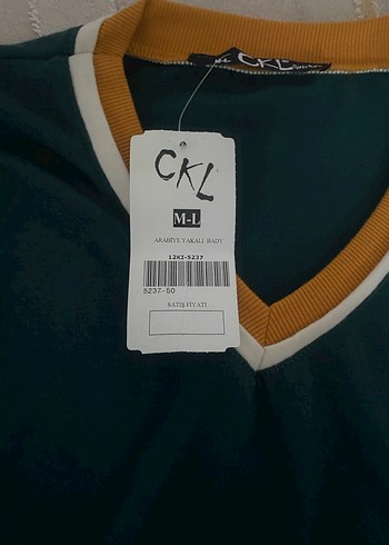 Uzun Kollu V Yakalı Yeşil Kadın Sweatshirt - Görsel 2