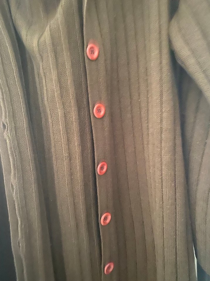 Düğmeli Uzun Kahverengi Yün Hamile Kabanı - Görsel 3