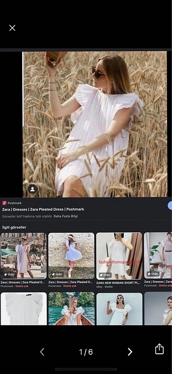 Zara beyaz elbise