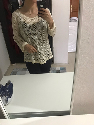 s Beden ten rengi Renk Delikli bluz 