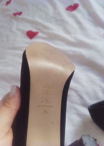 36 Beden Siyah Süet Stiletto Topuklu Kadın Ayakkabı