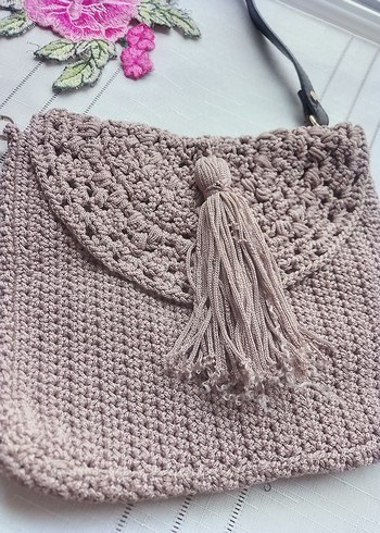 Püsküllü bohem çanta - Görsel 2