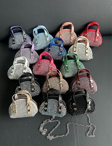 Mini mini taşlı çanta