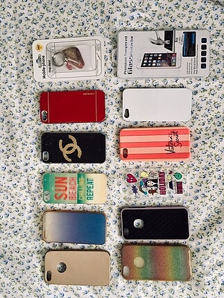 iPhone 5/5s/5se uyumlu 10 kılıf + kırılmaz cam + yüzük aparatı