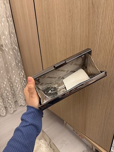 36 Beden gri Renk Abiye topuklu ve çanta