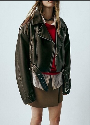 Zara biker deri ceket 