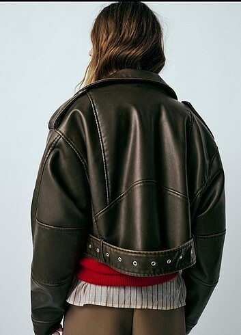 s Beden Zara biker deri ceket