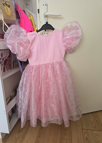Le Mabelle Pembe Kız Çocuk Tül Detaylı Elbise