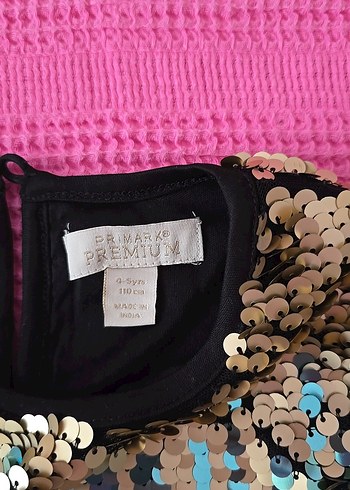 Primark Kız Çocuk Payetli Kısa Kollu Bluz