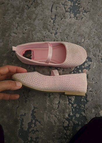 H&M H&M Pembe Payetli Kız Çocuk Babet
