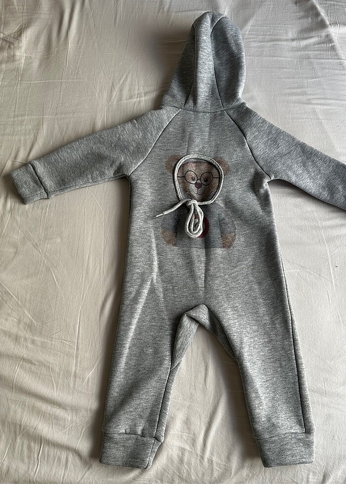 Kalın şardonlu pamuklu penye tulum - Görsel 3