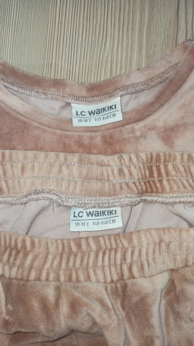 Çocuk Kadife takım pembe - Görsel 4