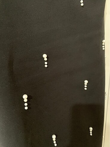 Siyah incili elbise - Görsel 5