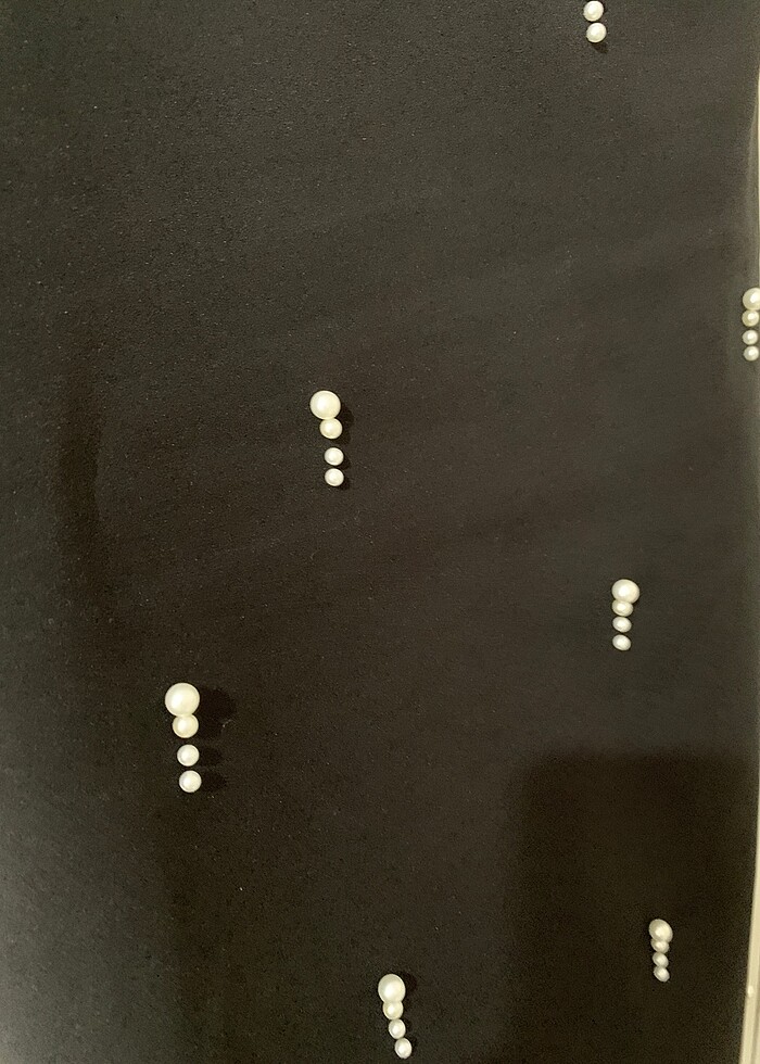 Siyah incili elbise - Görsel 5