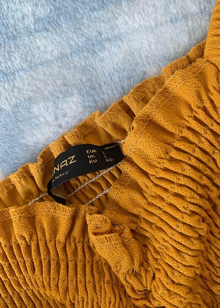 Büzgülü balon kol crop - Görsel 2