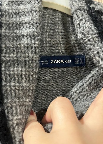 Gri Boğazlı Triko Kadın Kazak - Görsel 2