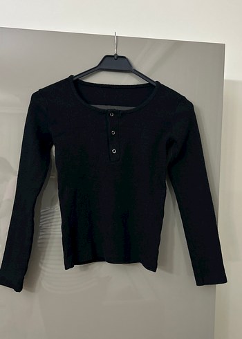 Düğmeli Siyah Kadın Triko - Görsel 8