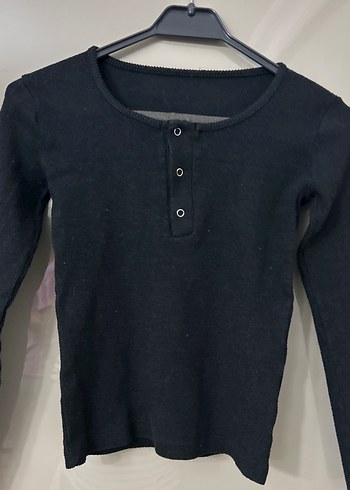 Düğmeli Siyah Kadın Triko - Görsel 6