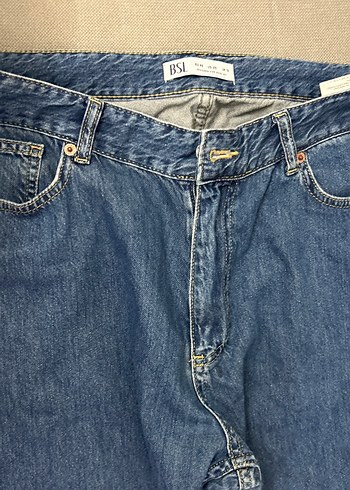 Kadın Mavi Bol Kesim Midi Kot Pantolon - Görsel 3