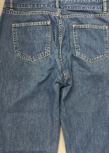 Kadın Mavi Bol Kesim Midi Kot Pantolon - Görsel 10