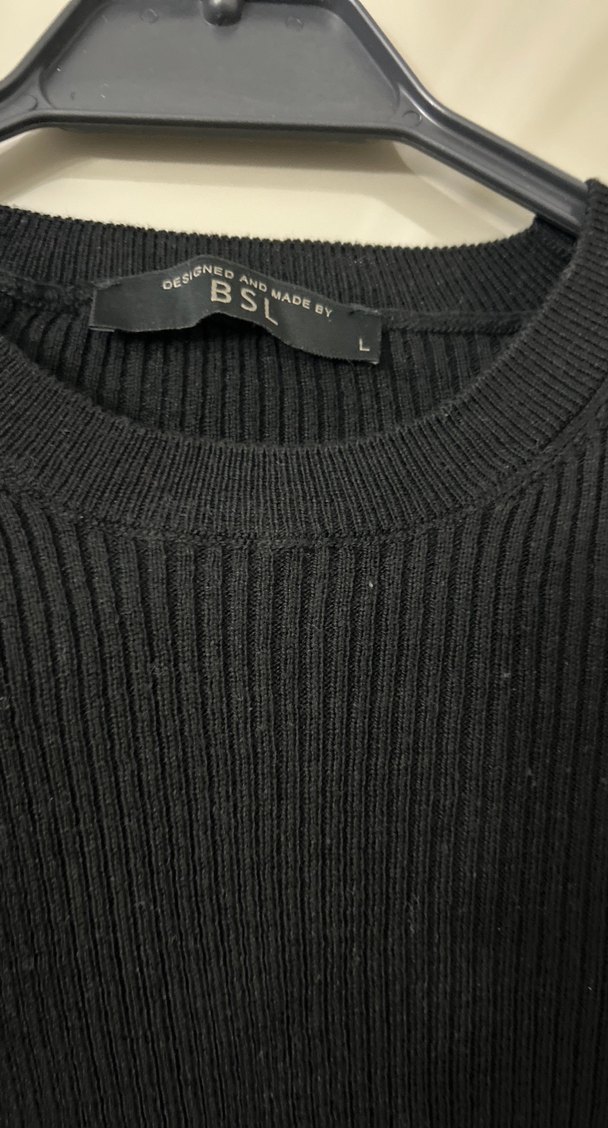 Siyah Beyaz Çizgili Kadın Triko Kazak - Görsel 3