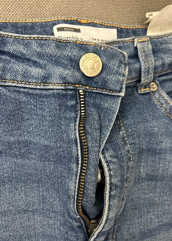 Mavi Midi Uzunlukta Rahat Kesim Kadın Kot Etek - Görsel 4