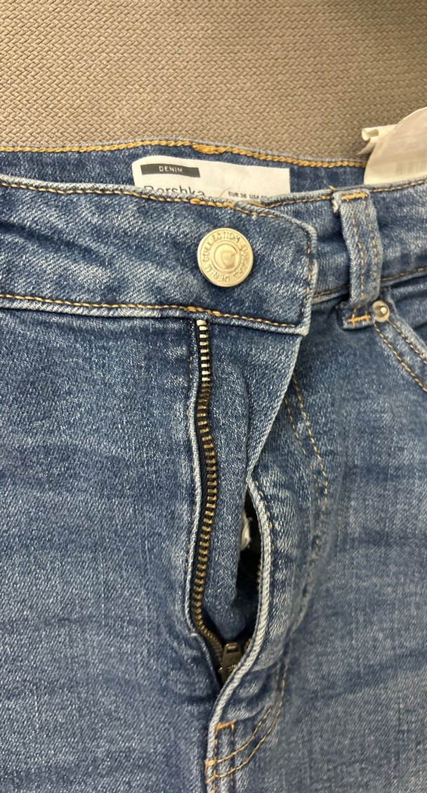 Mavi Midi Uzunlukta Rahat Kesim Kadın Kot Etek - Görsel 4