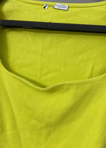 Sarı V Yaka Uzun Kollu Mini Kadın Bluz - Görsel 5